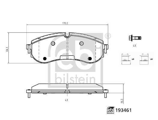 Febi Bilstein Remblokkenset, schijfrem 193461