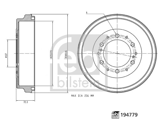 Febi Bilstein Remtrommel 194779