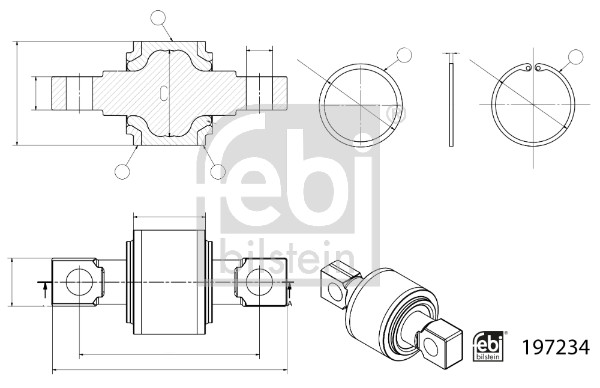 Febi Bilstein Reparatieset, geleidebalk 197234