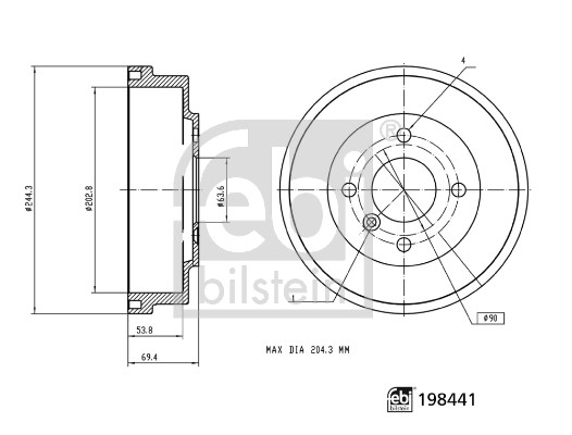 Febi Bilstein Remtrommel 198441