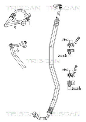 Triscan Hoge druk- / lage drukleiding, airconditioning 9010 11020