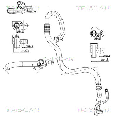 Triscan Hoge druk- / lage drukleiding, airconditioning 9010 11036