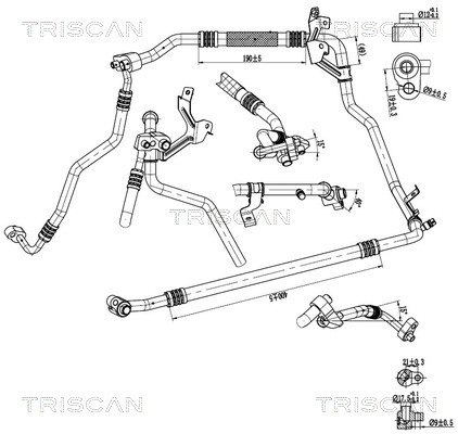 Triscan Hoge druk- / lage drukleiding, airconditioning 9010 15007