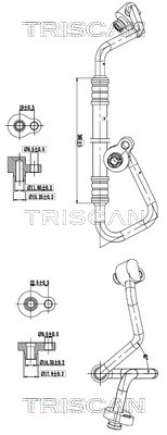 Triscan Hoge druk- / lage drukleiding, airconditioning 9010 16010