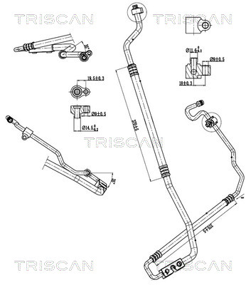 Triscan Hoge druk- / lage drukleiding, airconditioning 9010 16054