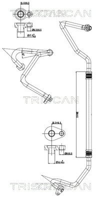 Triscan Hoge druk- / lage drukleiding, airconditioning 9010 16076