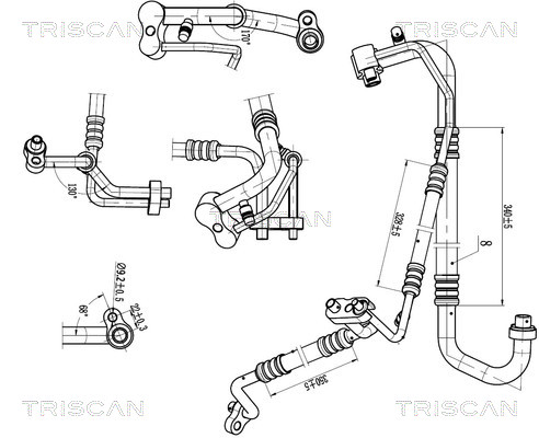 Triscan Hoge druk- / lage drukleiding, airconditioning 9010 24001