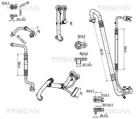 Triscan Hoge druk- / lage drukleiding, airconditioning 9010 24005