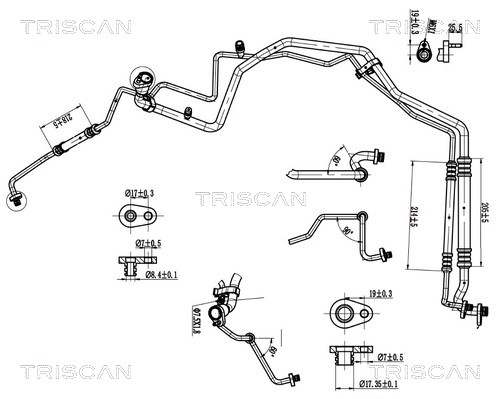 Triscan Hoge druk- / lage drukleiding, airconditioning 9010 28045
