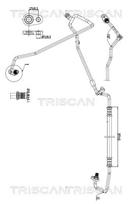 Triscan Hoge druk- / lage drukleiding, airconditioning 9010 28046