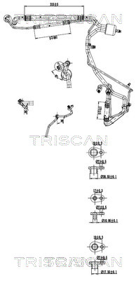 Triscan Hoge druk- / lage drukleiding, airconditioning 9010 28049