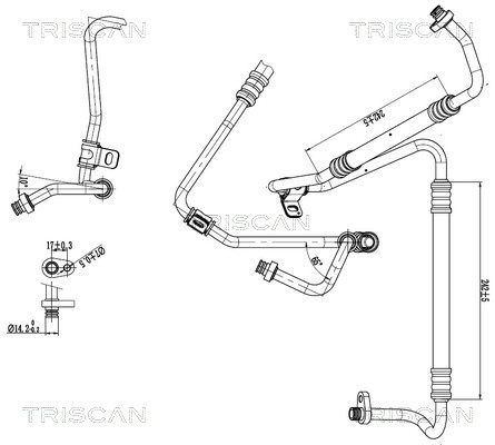Triscan Hoge druk- / lage drukleiding, airconditioning 9010 28062