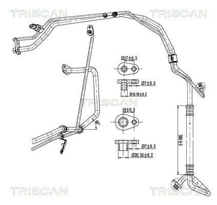 Triscan Hoge druk- / lage drukleiding, airconditioning 9010 28094