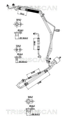 Triscan Hoge druk- / lage drukleiding, airconditioning 9010 28113