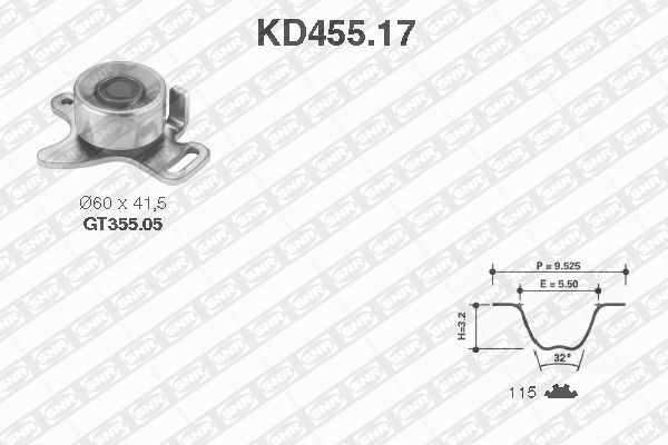 SNR Distributieriem kit KD455.17