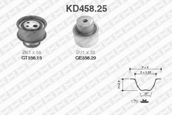 SNR Distributieriem kit KD458.25