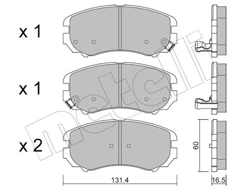 Metelli Remblokkenset, schijfrem 22-0503-1