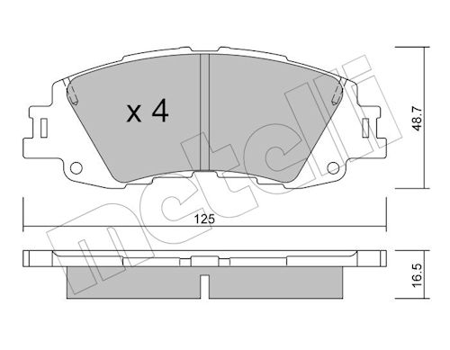 Metelli Remblokkenset, schijfrem 22-1410-0