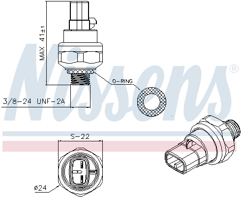 Nissens Drukschakelaar, airconditioning 301016