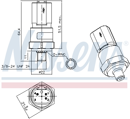 Nissens Airco hogedrukschakelaar 301029