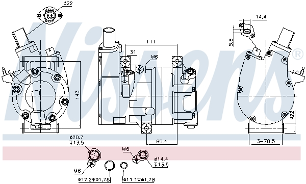 Nissens Airco compressor 891075