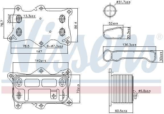 Nissens Oliekoeler motorolie 91472