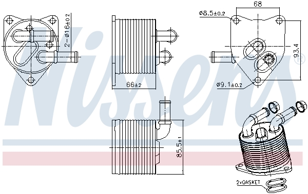 Nissens Oliekoeler, automatische transmissie 91512