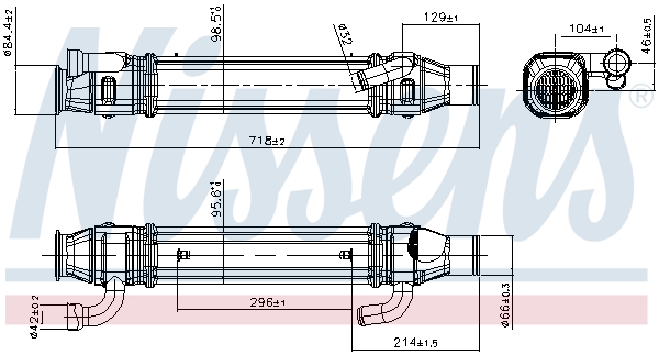 Nissens Koeler, uitlaatterugvoering 989462