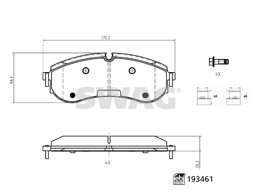 Swag Remblokkenset, schijfrem 33 11 1253