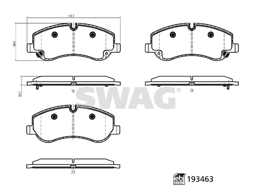 Swag Remblokkenset, schijfrem 33 11 1255