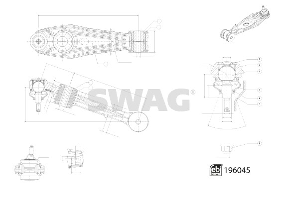 Swag Draagarm, wielophanging 33 11 1955