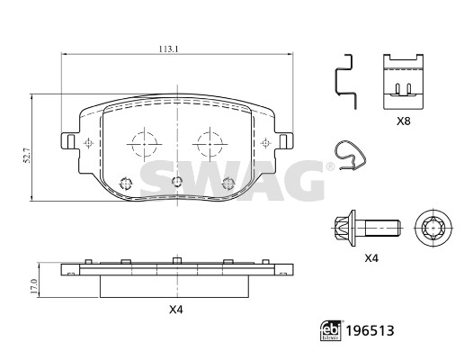 Swag Remblokkenset, schijfrem 33 11 2200