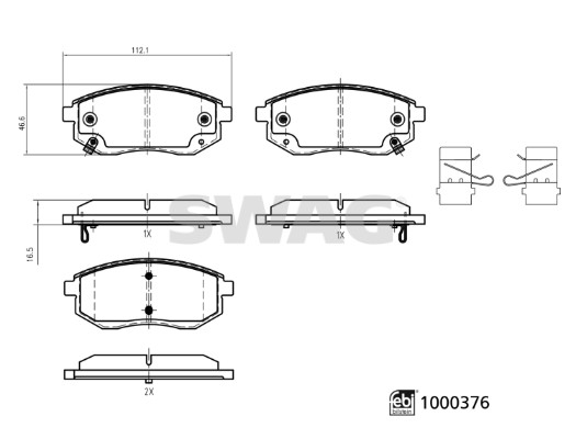 Swag Remblokkenset, schijfrem 33 11 3653