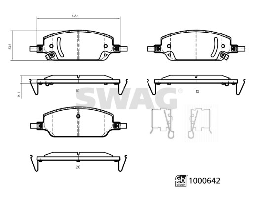 Swag Remblokkenset, schijfrem 33 11 3709