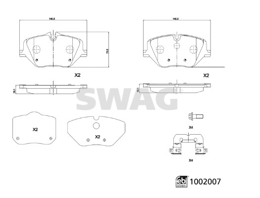 Swag Remblokkenset, schijfrem 33 11 4166
