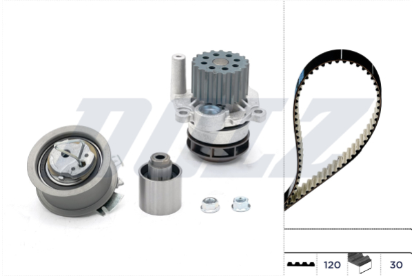 Dolz Distributieriem kit inclusief waterpomp KD036