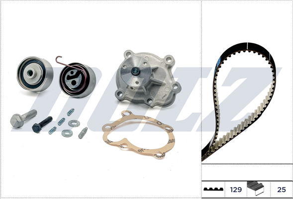 Dolz Distributieriem kit inclusief waterpomp KD142