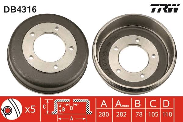 TRW Remtrommel DB4316