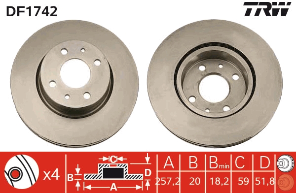TRW Remschijven DF1742