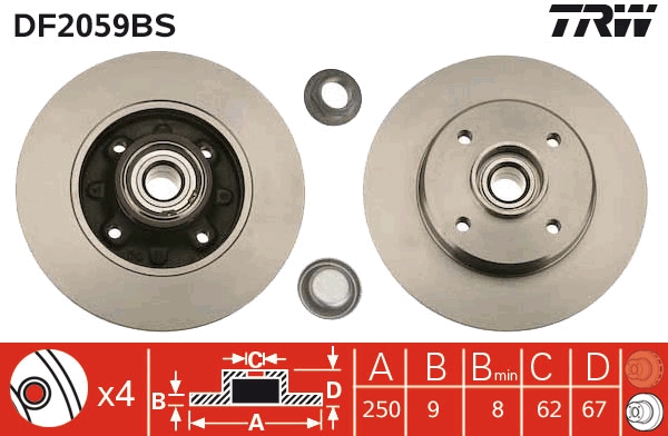 TRW Remschijven DF2059BS