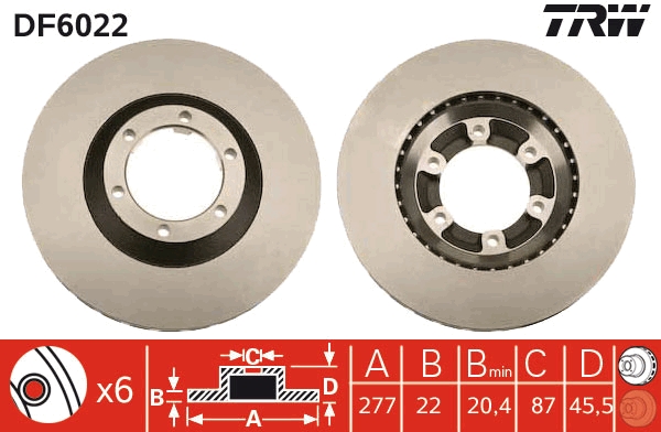 TRW Remschijven DF6022