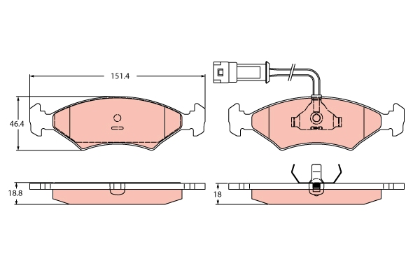 TRW Remblokkenset, schijfrem GDB2438
