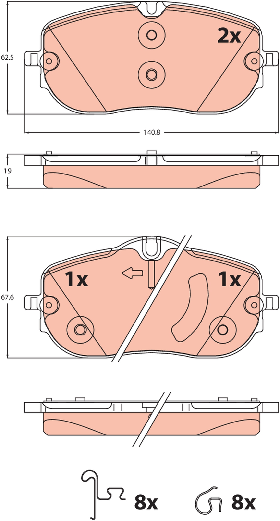 TRW Remblokkenset, schijfrem GDB2483