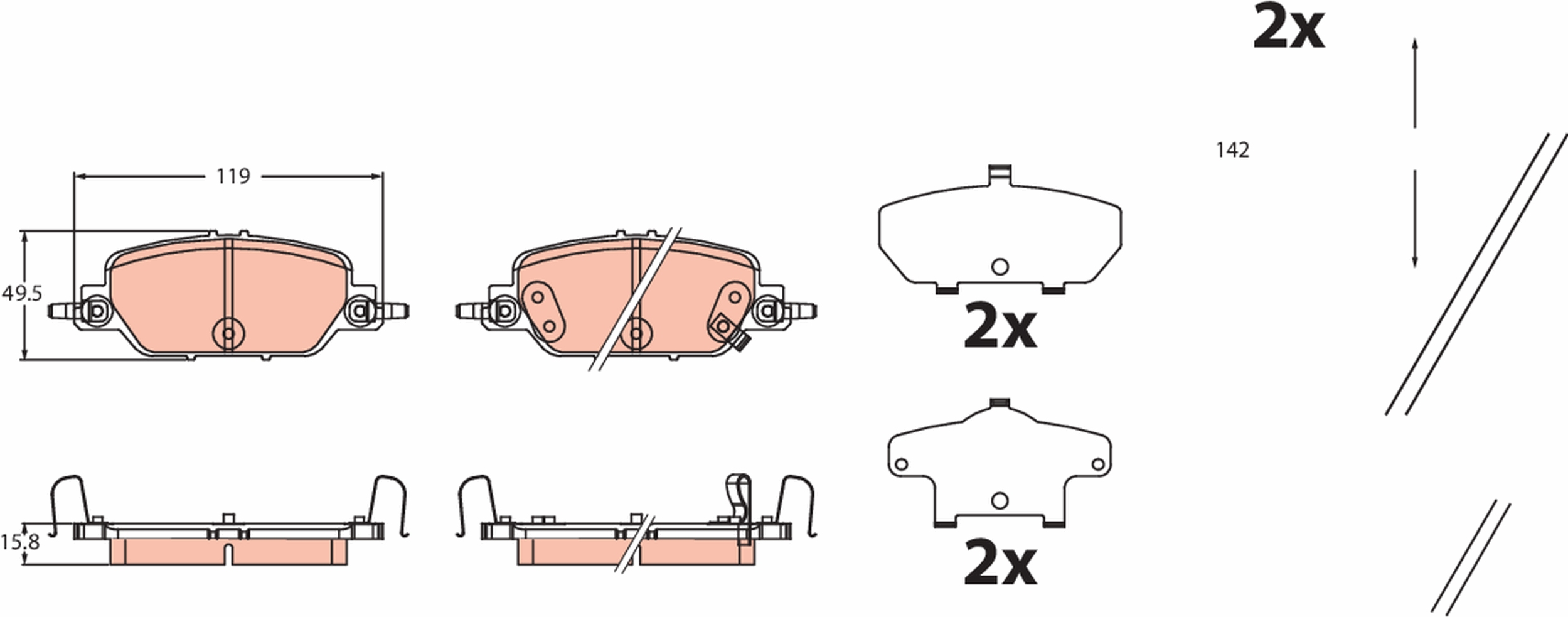 TRW Remblokkenset, schijfrem GDB2513
