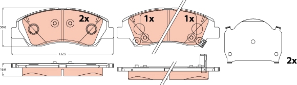 TRW Remblokkenset, schijfrem GDB2563