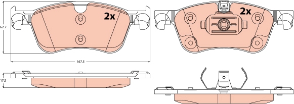 TRW Remblokkenset, schijfrem GDB2572