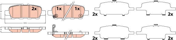 TRW Remblokkenset, schijfrem GDB2578