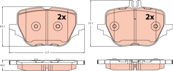 TRW Remblokkenset, schijfrem GDB2595