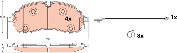 TRW Remblokkenset, schijfrem GDB2609