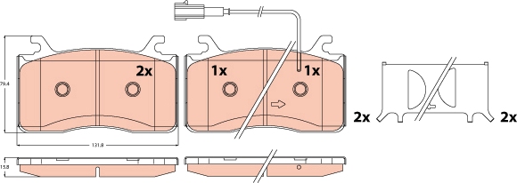 TRW Remblokkenset, schijfrem GDB2617